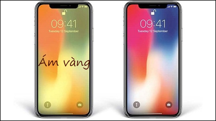 màn hình điện thoại bị vàng