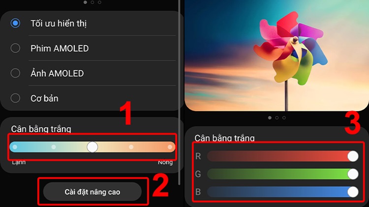 Chỉnh lại độ tương phản màu