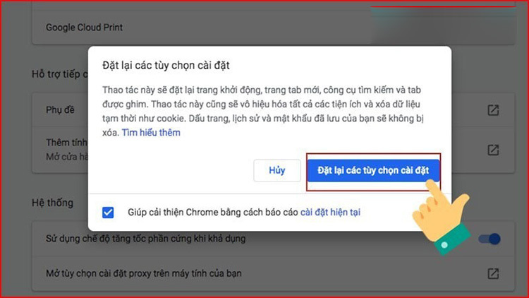 Khởi động lại trình duyệt