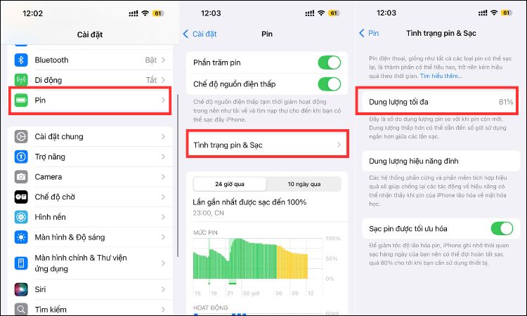 Kiểm tra tình trạng pin