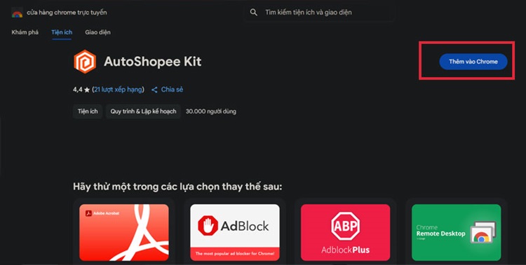 Dùng tiện ích Auto Shopee trên trình duyệt