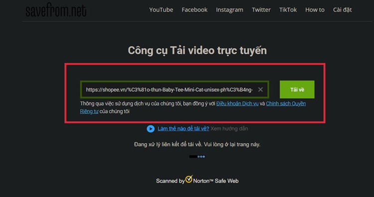 Tải video bằng website SaveFrom, SnapSave