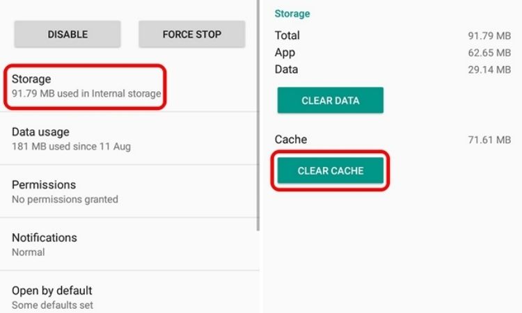 Xóa dữ liệu và cache ứng dụng