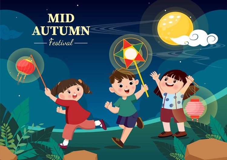Poster Trung thu hiện đại - tối giản