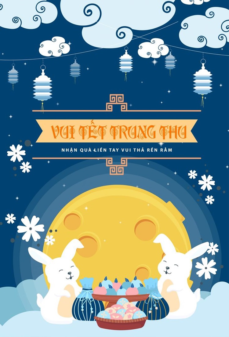 Poster Trung thu chị Hằng, thỏ ngọc