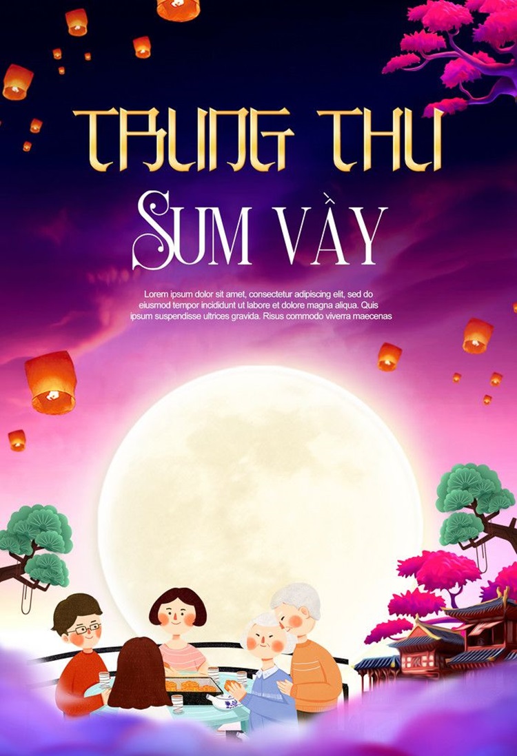 Poster Trung thu hiện đại - tối giản