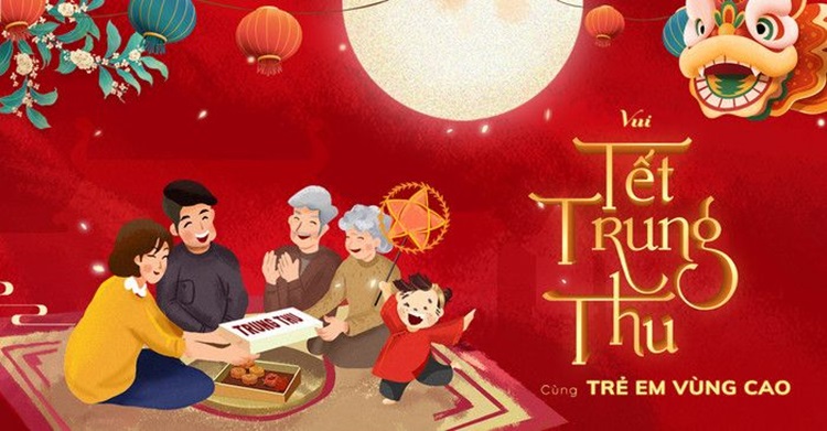 Poster Trung thu chủ đề gia đình đoàn viên