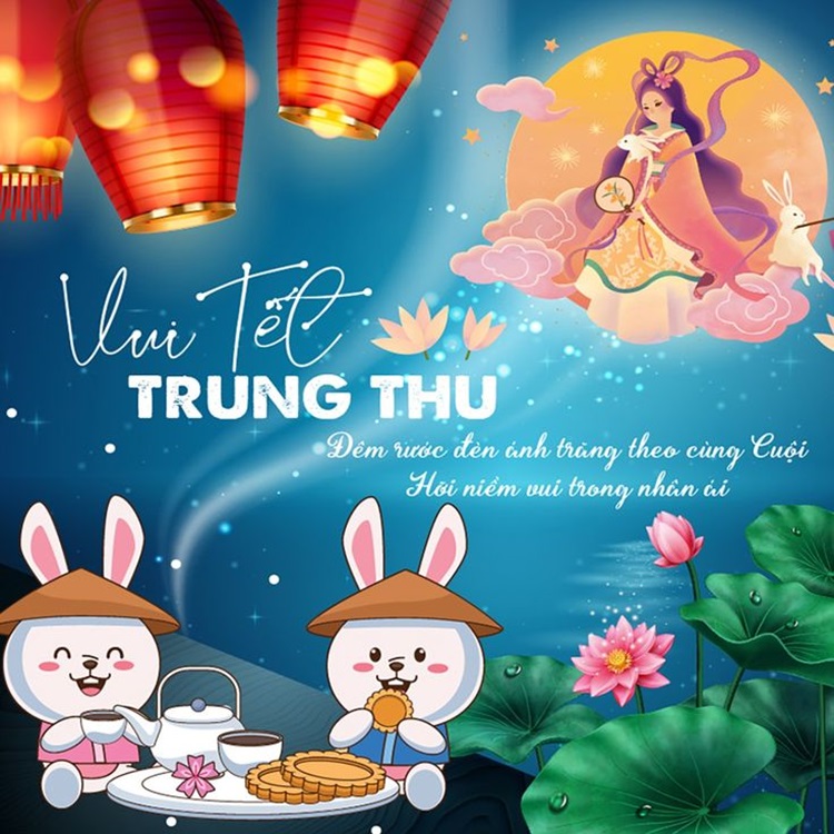 Poster Trung thu chị Hằng, thỏ ngọc