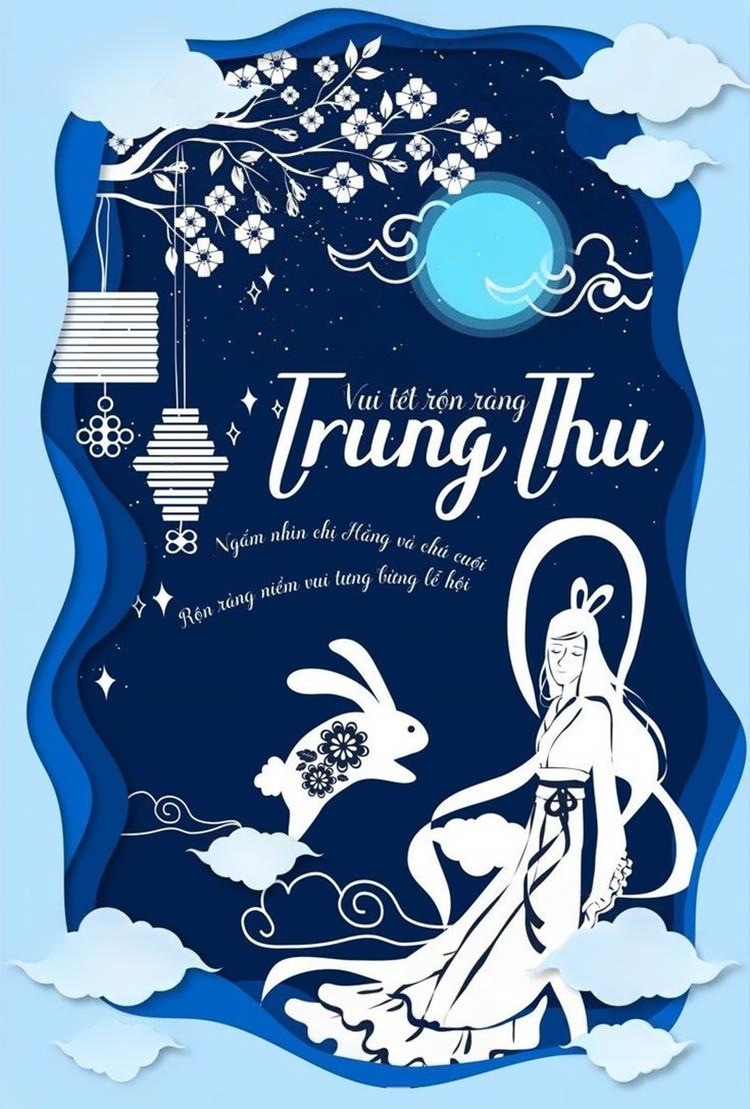 Poster Trung thu chị Hằng, thỏ ngọc