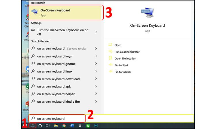 Sử dụng bàn phím ảo để tạm thời thay thế