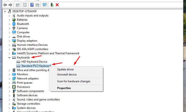 Chọn Update driver