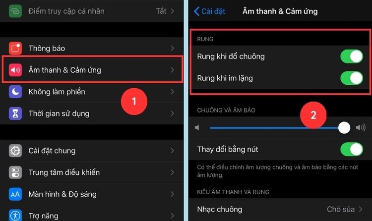 Tùy chỉnh kiểu rung riêng cho từng thông báo