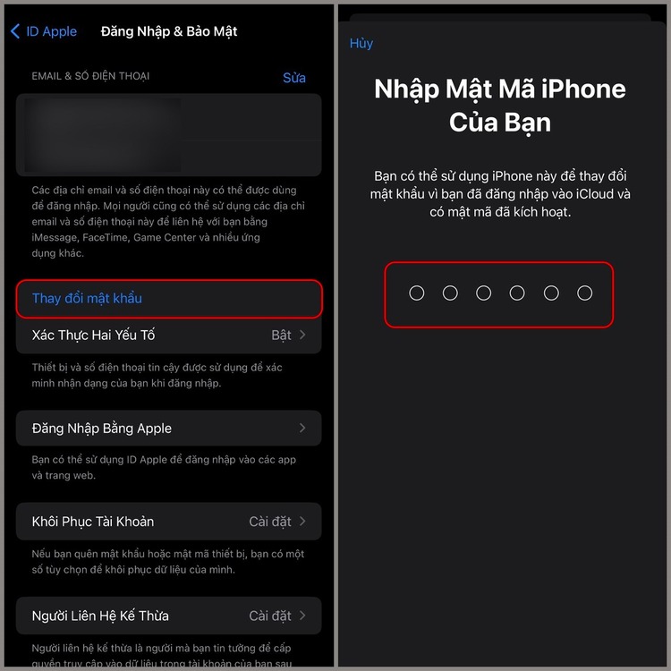 Đăng xuất và đăng nhập lại Apple ID