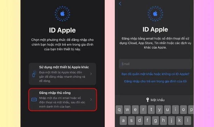 Đăng nhập Apple ID