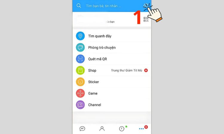 Truy cập cài đặt Zalo