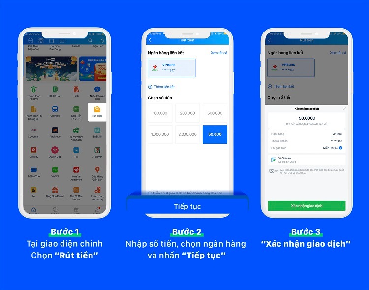 Cách rút tiền từ ZaloPay về ngân hàng
