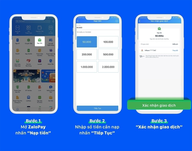 Cách nạp tiền vào ZaloPay