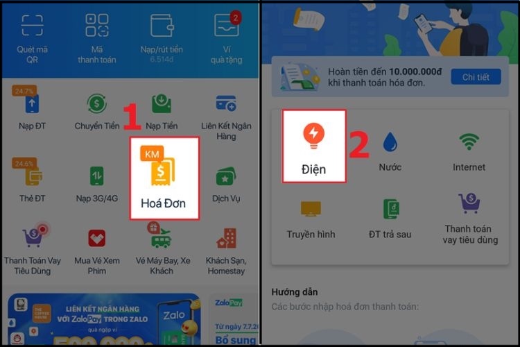 Cách thanh toán hóa đơn bằng ZaloPay