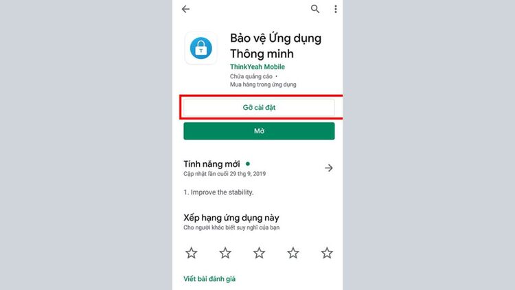 Gỡ App nếu ứng dụng gây vấn đề không an toàn