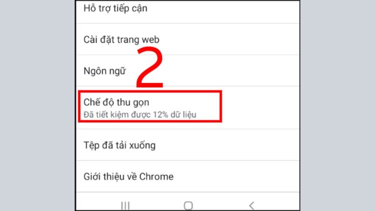 Chọn mục Chế độ thu gọn