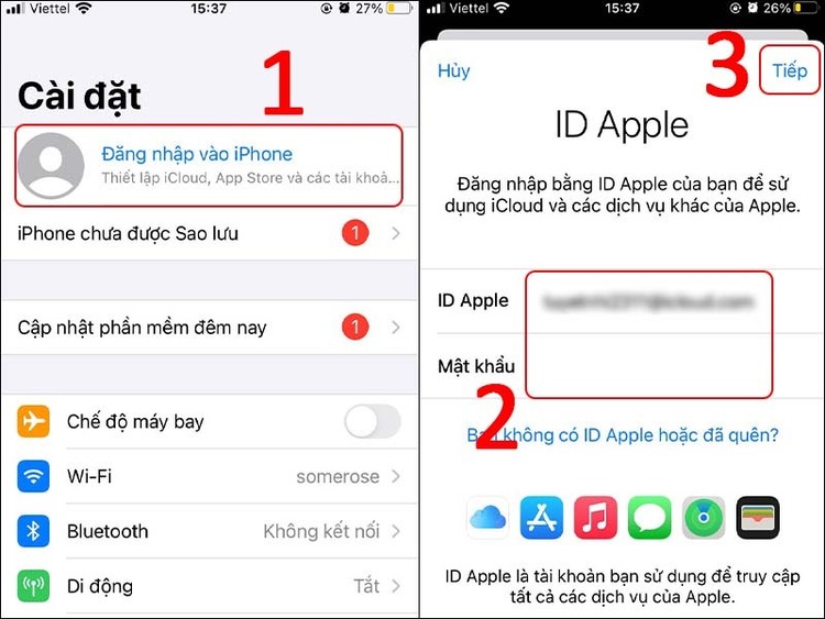 Đăng nhập lại tài khoản