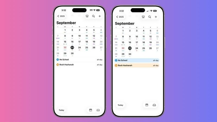 Lịch iOS 26.1