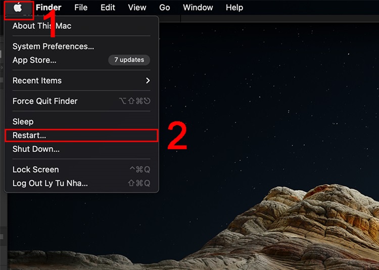 Khởi động lại MacBook
