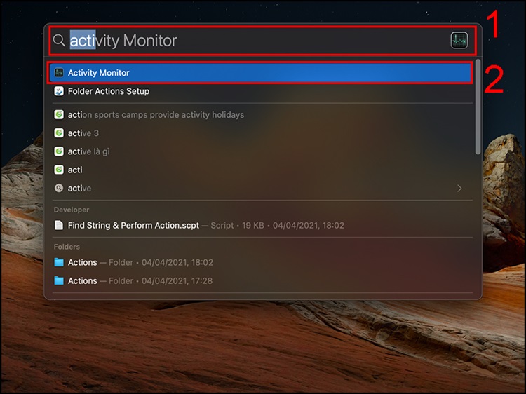 Nhấn Command + Space > Gõ Activity Monitor