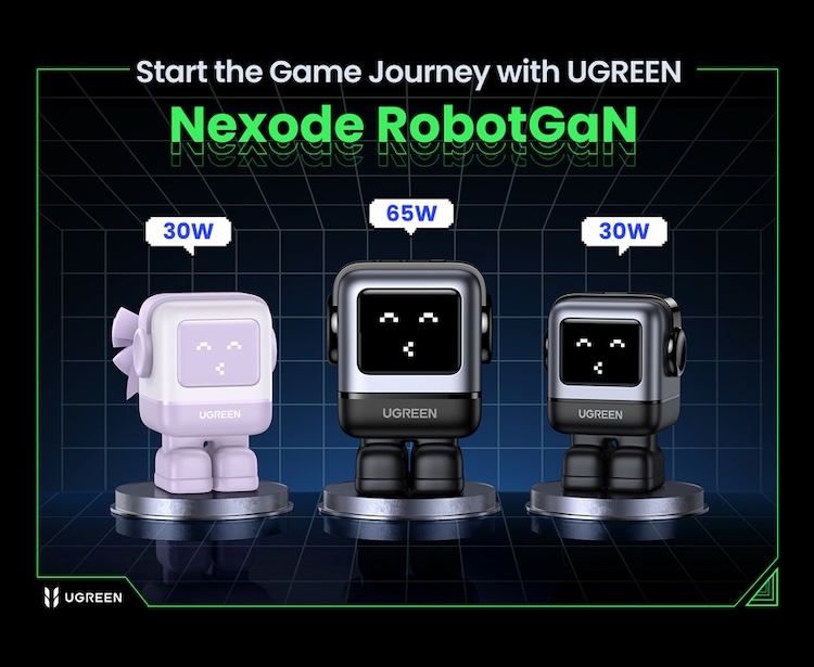 Củ sạc nhanh UGREEN GaN Nexode Robot USB-C 30W tiện ích 