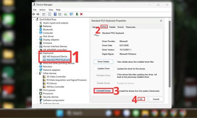 6. Cài đặt lại bàn phím