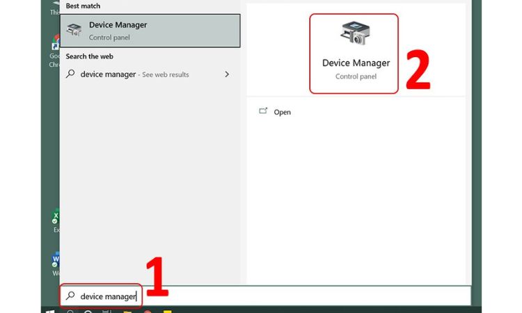 Gõ Device Manager để tìm kiếm
