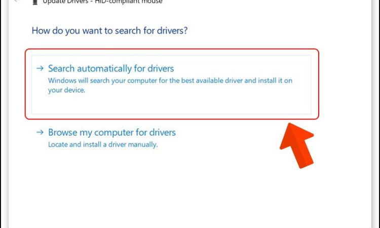Chọn Search automatically for drivers