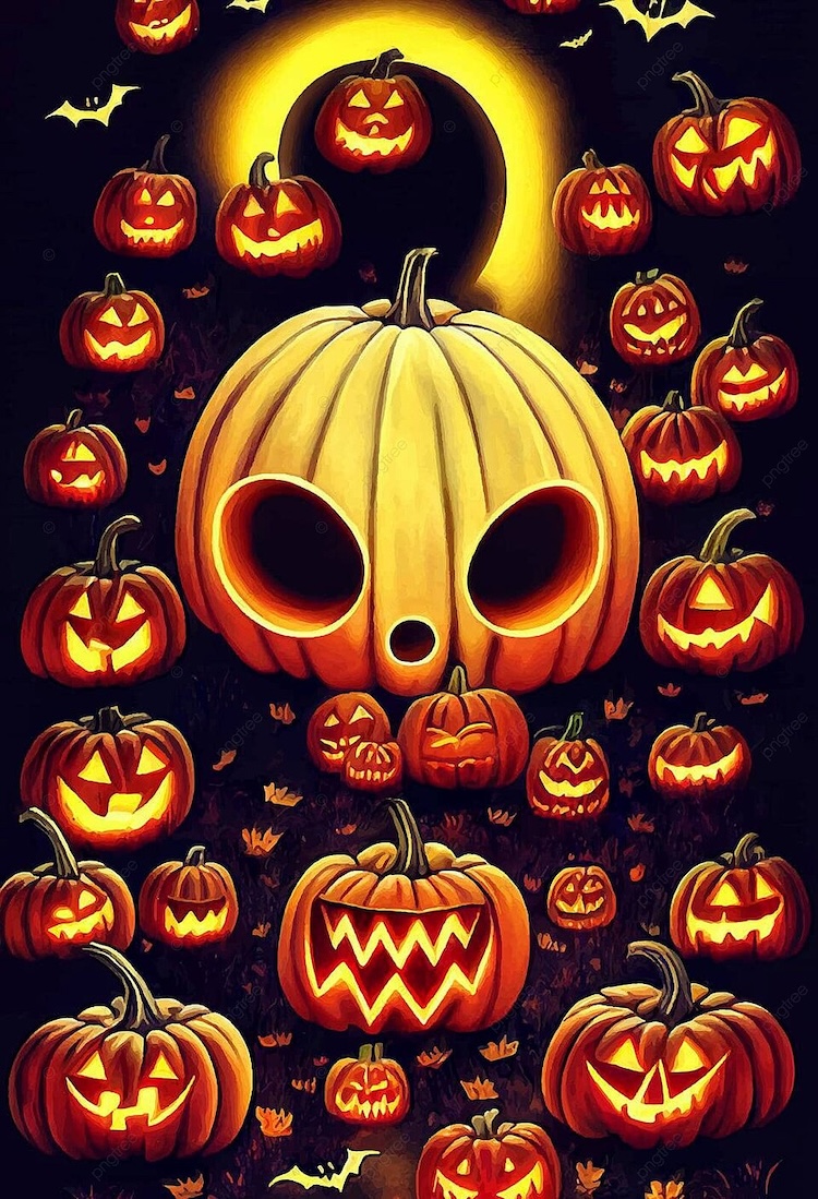 Background Halloween tone cam tươi sáng