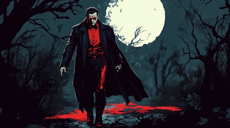 Background Halloween chủ đề ma cà rồng