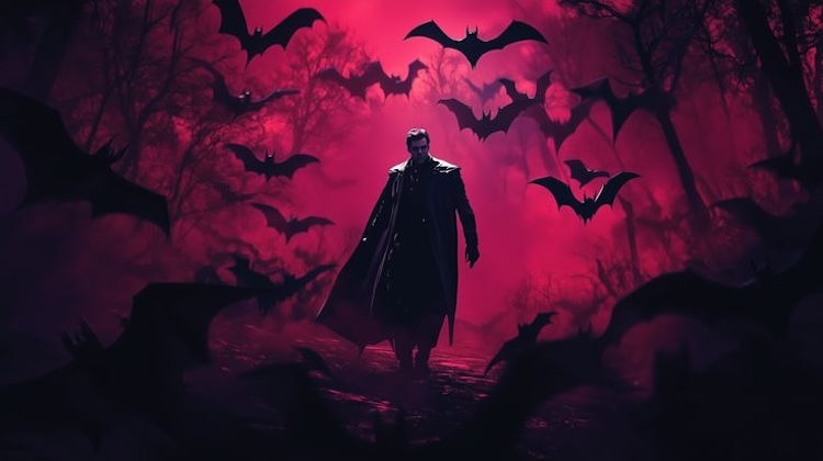 Background Halloween chủ đề ma cà rồng