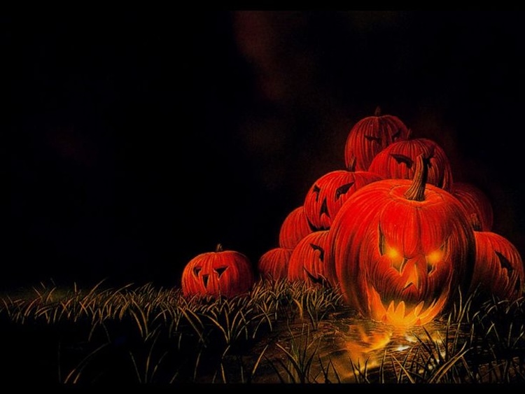 Background Halloween chủ đề bí ngô