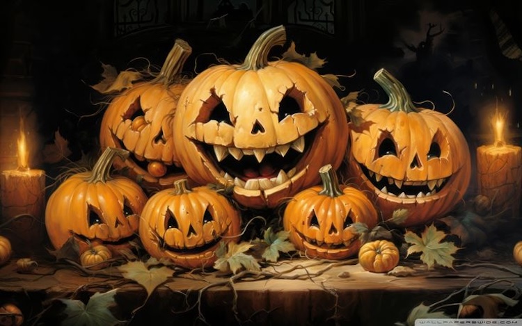 Background Halloween chủ đề bí ngô