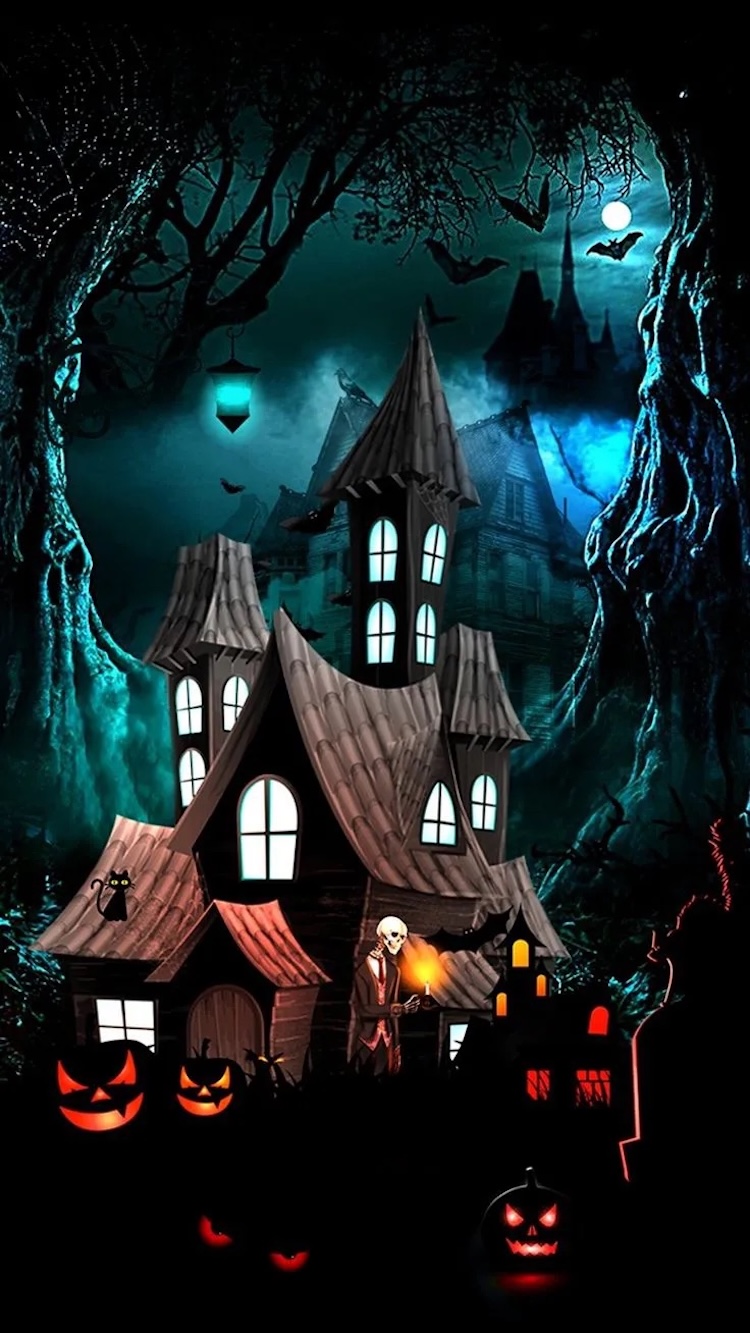 Background Halloween tone đen huyền bí