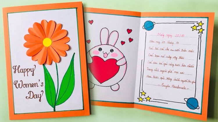 Cách làm thiệp 20 tháng 10 lớp 6