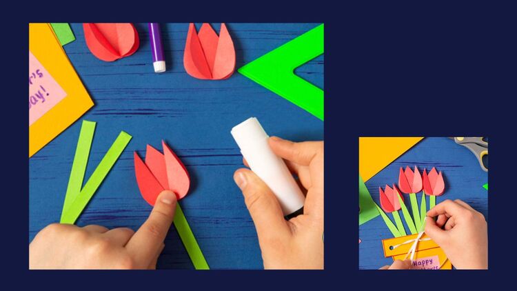 Dán và sắp xếp hoa sao cho cân đối