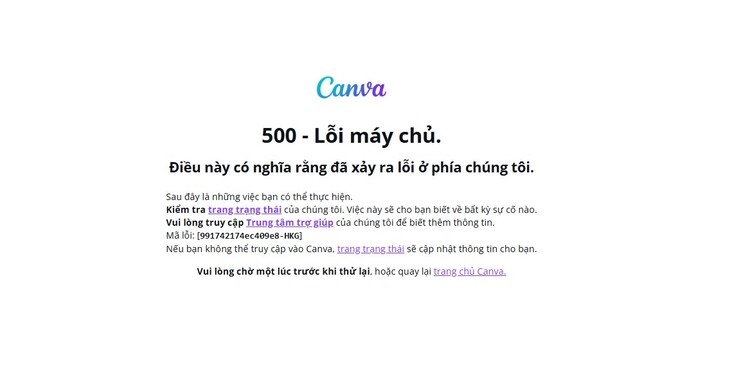 Canva lỗi truy cập