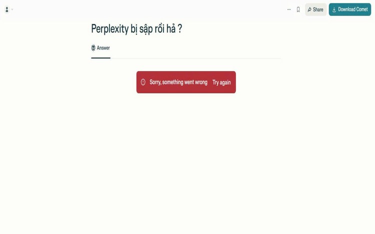 Perplexity AI lỗi truy cập