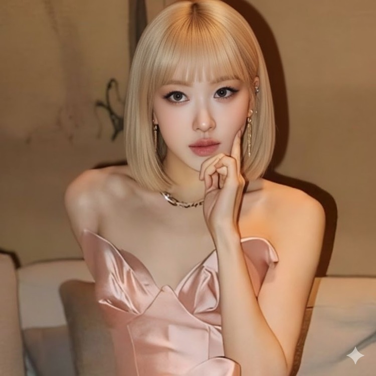 Straight short hair with bangs
