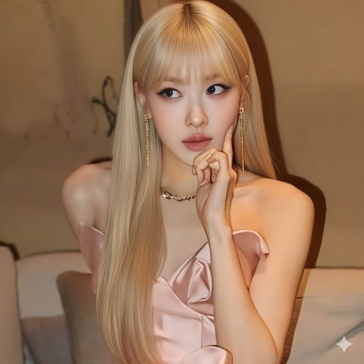 Straight long hair with bangs