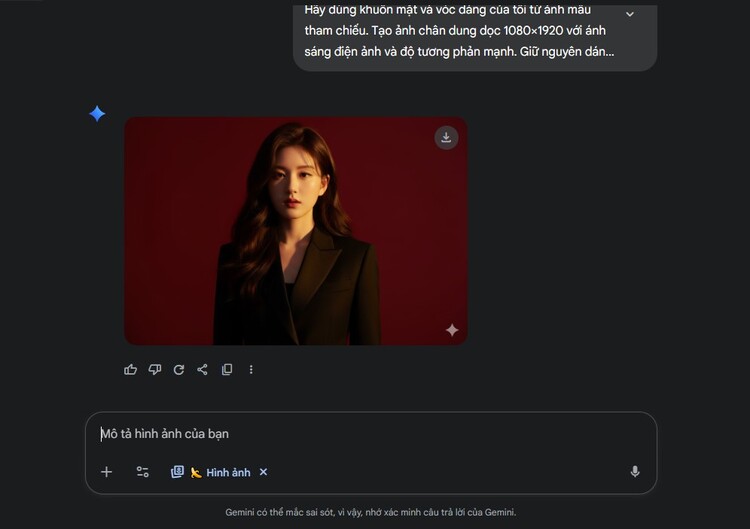 Câu lệnh tạo ảnh chân dung nền đỏ