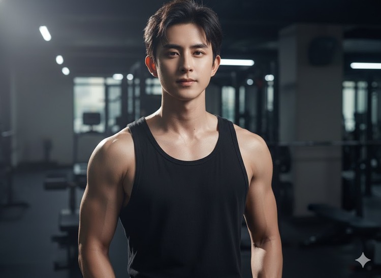 Prompt câu lệnh thể hình nam khỏe khoắn
