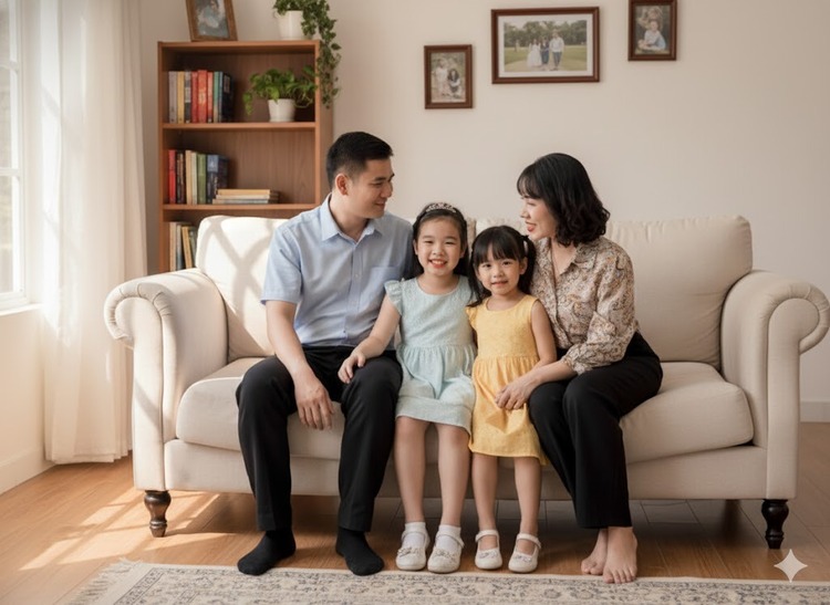 Câu lệnh tạo ảnh gia đình trên Gemini