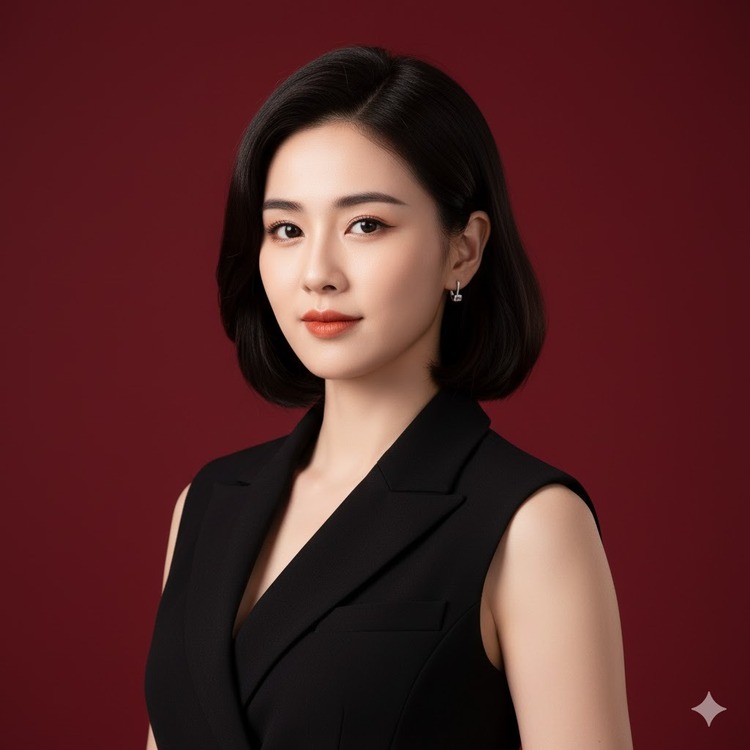 Câu lệnh tạo ảnh trên Gemini cho nữ nền đỏ