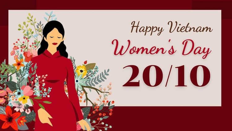 Mẫu PowerPoint 20/10 chủ đề phụ nữ Việt Nam cao quý