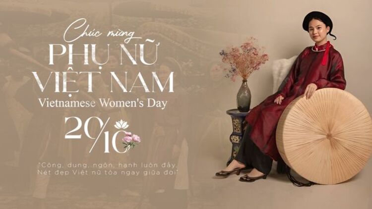Mẫu PowerPoint 20/10 chủ đề phụ nữ Việt Nam truyền thống